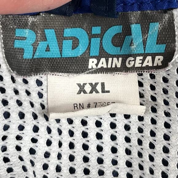Vintage Radical Rain Gear Windbreaker Zip Jacket Men 2X Blue Pockets Golfer Logo - Picture 10 of 14